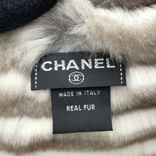 将图像加载到图库查看器中，CHANEL CC Logo Orirag Scarf Brown/White Orirug 100%
