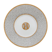 Load image into Gallery viewer, HERMES Mosaique Cup &amp; Saucer Set of 2 White/Yellow/Gold Porcelain
