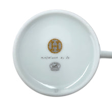 Load image into Gallery viewer, HERMES Mosaique Cup &amp; Saucer Set of 2 White/Yellow/Gold Porcelain
