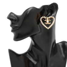 Load image into Gallery viewer, CHANEL Heart motif EarringsAB9926 Metal strass
