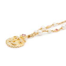 将图像加载到图库查看器中，CHANEL Shell CC Logo Pearl Necklace Metal Strass Faux Pearl
