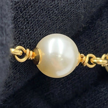 将图像加载到图库查看器中，CHANEL Shell CC Logo Pearl Necklace Metal Strass Faux Pearl
