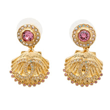 Load image into Gallery viewer, CHANEL Seashell CC Logo EarringsABA066 Metal strass
