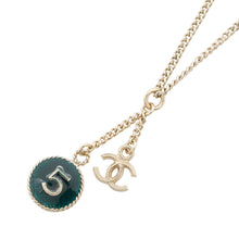 Load image into Gallery viewer, CHANEL NO.5 CC Logo Round Necklace GreenA63105 Metal
