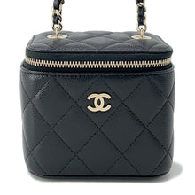 Load image into Gallery viewer, CHANEL Matelasse Vanity ChainShoulder Bag BlackAP1340 Caviar Leather Size Mini
