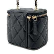 Load image into Gallery viewer, CHANEL Matelasse Vanity ChainShoulder Bag BlackAP1340 Caviar Leather Size Mini
