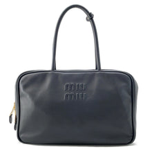 将图像加载到图库查看器中，MIUMIU Bo Bag Black5BB117 Calf Leather Size Large
