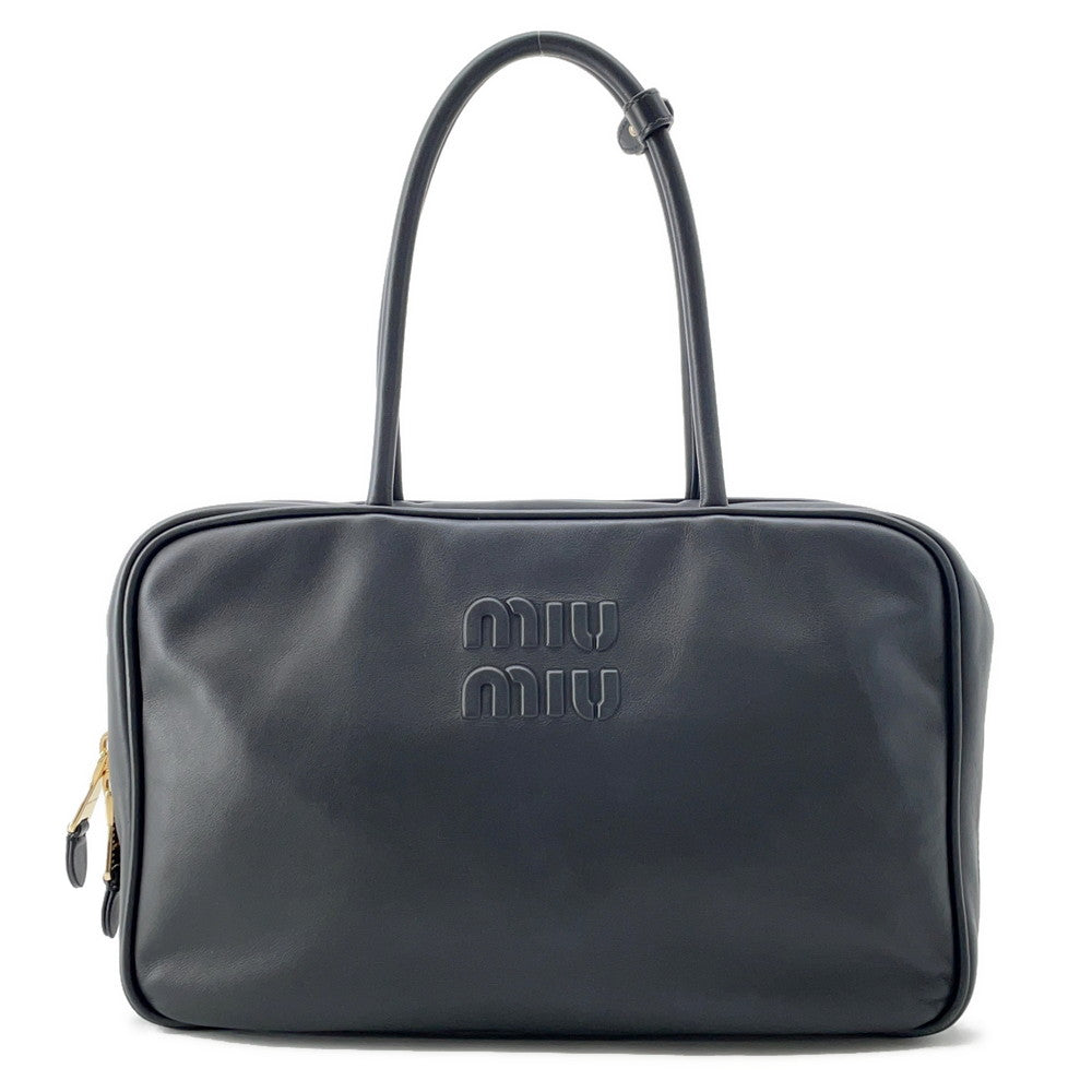 MIUMIU Bo Bag Black5BB117 Calf Leather Size Large