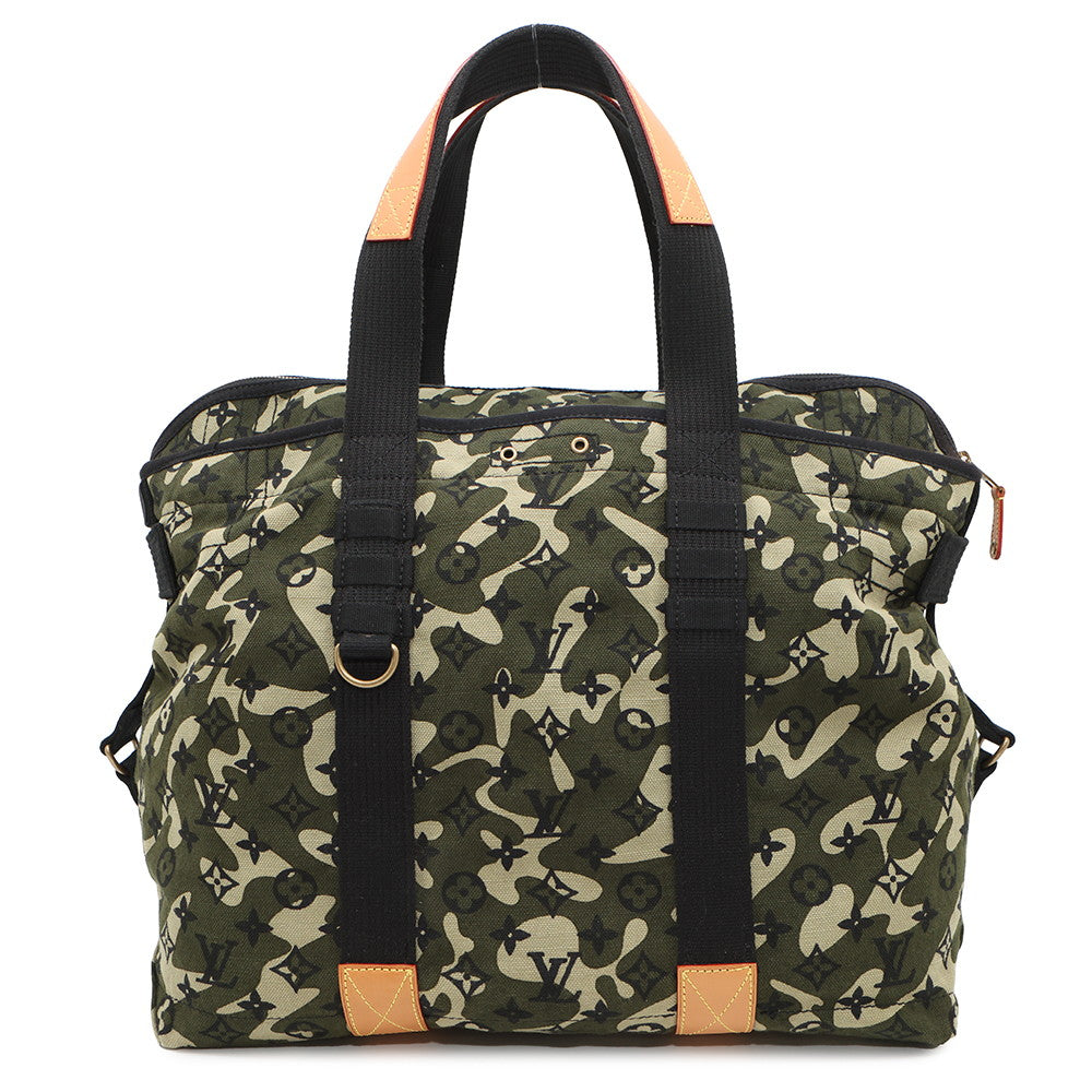 LOUIS VUITTON tray Green/Light Beige/NoirM95783 Monogramou Flage