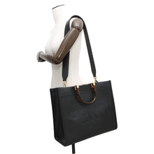Load image into Gallery viewer, FENDI Sunshine Tote Bag Black8BH386 Calf Leather Size Medium

