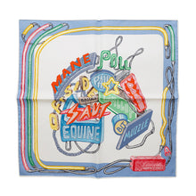Load image into Gallery viewer, HERMES Carre Chevaloscope Neon CHEVALOSCOPE NEON Size 45 Blue Lavande/Blanc Silk100%
