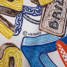 Load image into Gallery viewer, HERMES Carre Chevaloscope Neon CHEVALOSCOPE NEON Size 45 Blue Lavande/Blanc Silk100%
