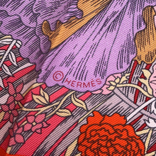 Load image into Gallery viewer, HERMES Carre Robe Legere Size 45 Vermillon/Rose/Gris Silk100%
