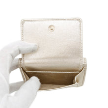 将图像加载到图库查看器中，JIMMY CHOO Nemo Crystal Star Studded Tri-fold Wallet Light GoldNEMOAUR MetalicNappa Leather
