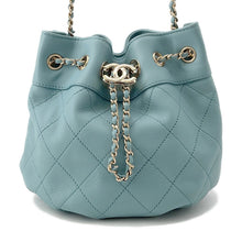 Load image into Gallery viewer, CHANEL Matelasse Drawstring ChainShoulder Bag PowderBlueAS1439 Lambskin
