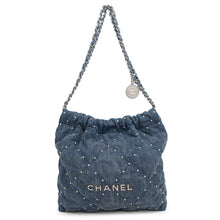 Load image into Gallery viewer, CHANEL CHANEL 22 Matelasse ChainShoulder Bag BlueAS3260 Denim Size Small
