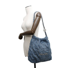 Load image into Gallery viewer, CHANEL CHANEL 22 Matelasse ChainShoulder Bag BlueAS3260 Denim Size Small
