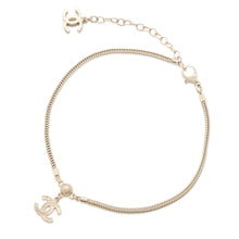 Load image into Gallery viewer, CHANEL CC Logo Necklace ChokerABE544 Rhinestone Gold Plated
