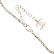 Load image into Gallery viewer, CHANEL CC Logo Necklace ChokerABE544 Rhinestone Gold Plated
