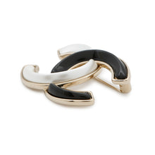 Load image into Gallery viewer, CHANEL CC Logo Brooch White/BlackAB9974 Gold Plated
