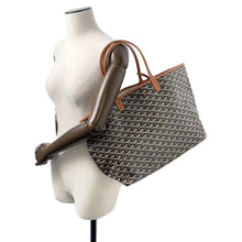 Load image into Gallery viewer, GOYARD Saint Louis Natural/Black PVC Coated Canvas Leather Size PM
