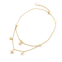 Load image into Gallery viewer, LOUIS VUITTON LV Flora Gram Necklace GoldM00981 Gold Plated Resin
