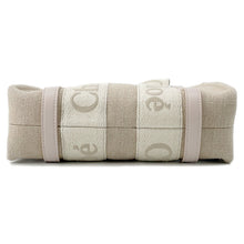 Load image into Gallery viewer, Chloe Woody 2WAYHandbag Beige/PinkCHC23US397 Canvas Leather Size Small
