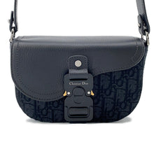 Load image into Gallery viewer, Dior Saddle flap messenger bag Black2ADCA435YKS Leather Canvas Size Mini
