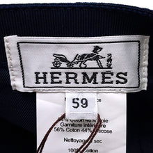 将图像加载到图库查看器中，HERMES Cap Size 59 NavyH251057N Cotton100%
