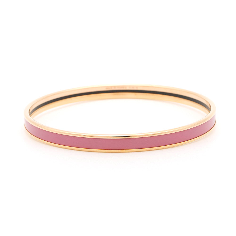HERMES Uni Bangle Rose Potato Metal Enamel