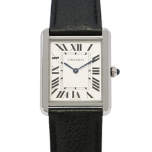 将图像加载到图库查看器中，CARTIER Tank Solo LM H34.8mm×W27.4mm Stainless Steel Leather Silver DialWSTA0028
