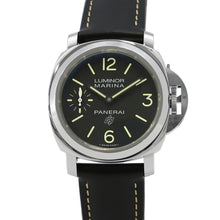将图像加载到图库查看器中，PANERAI Luminor Marina Logo 3 Days Acciaio W44mm Stainless Steel Leather Black DialPAM00776
