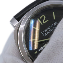 将图像加载到图库查看器中，PANERAI Luminor Marina Logo 3 Days Acciaio W44mm Stainless Steel Leather Black DialPAM00776
