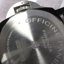 将图像加载到图库查看器中，PANERAI Luminor Marina Logo 3 Days Acciaio W44mm Stainless Steel Leather Black DialPAM00776

