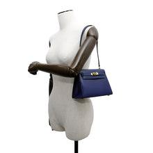 Load image into Gallery viewer, HERMES Mini Kelly Blue Saphir Box Calf Leather
