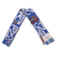CHANEL Twilly Scarf all-over pattern Blue/Pink/Multicolor Silk100%