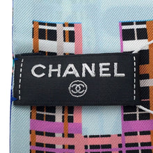 Load image into Gallery viewer, CHANEL Twilly Scarf all-over pattern Blue/Pink/Multicolor Silk100%
