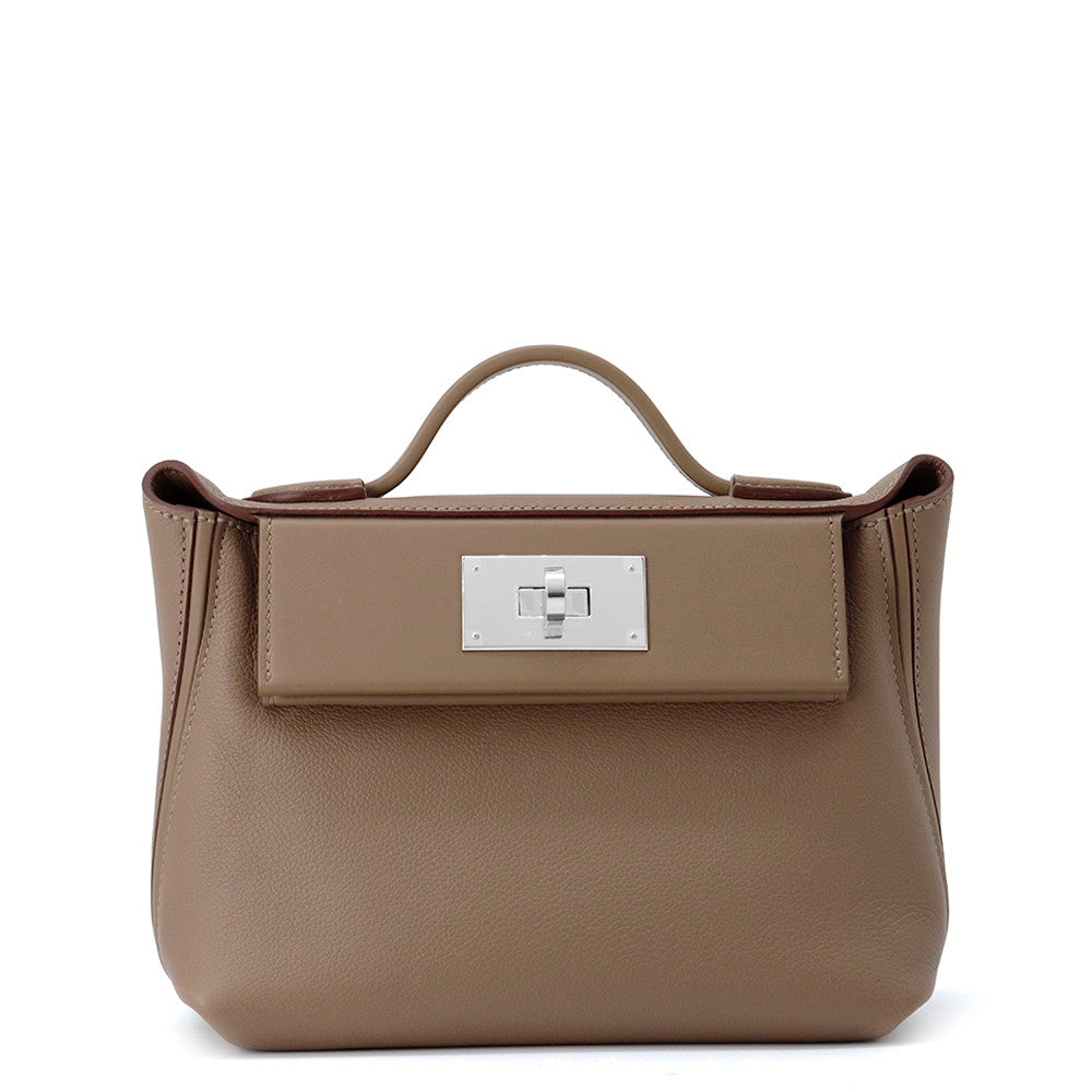 HERMES Van Quatre Etoupe Evercolor Swift Leather Size Mini