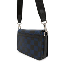将图像加载到图库查看器中，LOUIS VUITTON Studio messenger Noir/BlueN50037 Damier Infini Leather3D
