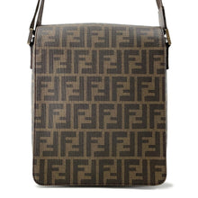 将图像加载到图库查看器中，FENDI Zucca flap messenger bag Brown7VA215 PVC
