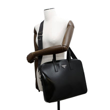 将图像加载到图库查看器中，PRADA 2WAY business bag Black2VE368 BrushedLeather
