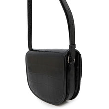 将图像加载到图库查看器中，CELINE Busas Shoulder Bag Black114453 Croco embossed leather Size Medium
