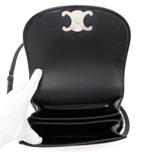 将图像加载到图库查看器中，CELINE Busas Shoulder Bag Black114453 Croco embossed leather Size Medium
