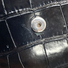 将图像加载到图库查看器中，CELINE Busas Shoulder Bag Black114453 Croco embossed leather Size Medium

