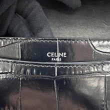 将图像加载到图库查看器中，CELINE Busas Shoulder Bag Black114453 Croco embossed leather Size Medium
