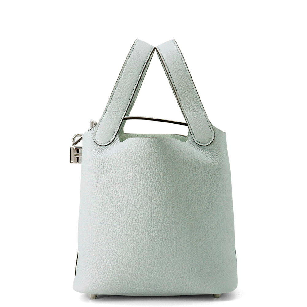 HERMES Picotin Lock Blue Pale Taurillon Clemence Size PM