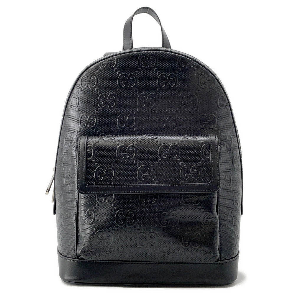 GUCCI GG Embossed Backpack Black658579 Leather