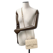 Load image into Gallery viewer, CHANEL Matelasse Top Handle Mini Chain Backpack Beige Lambskin
