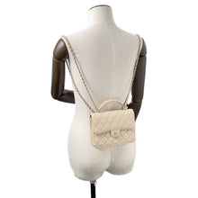 Load image into Gallery viewer, CHANEL Matelasse Top Handle Mini Chain Backpack Beige Lambskin
