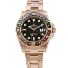 将图像加载到图库查看器中，ROLEX GMT MasterII W40mm 18K Pink Gold Black Dial126715CHNR
